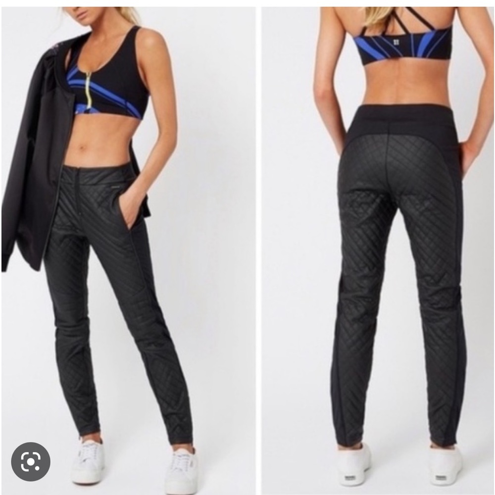 Sweaty Betty Luxe Quilted Faux Leather Joggers sz XL